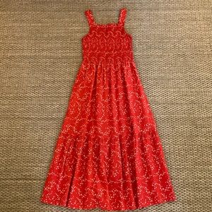 Everlane Smocked Dress in Red Floral
